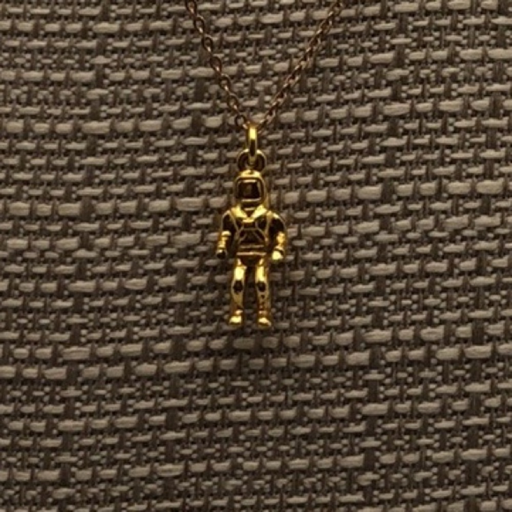Very Cute Scuba diver pendant necklace Gold tone